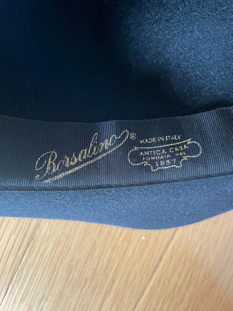 Borsalino ボルサリーノ58 ティアドロップ　中折れ帽　ブラック　ハット