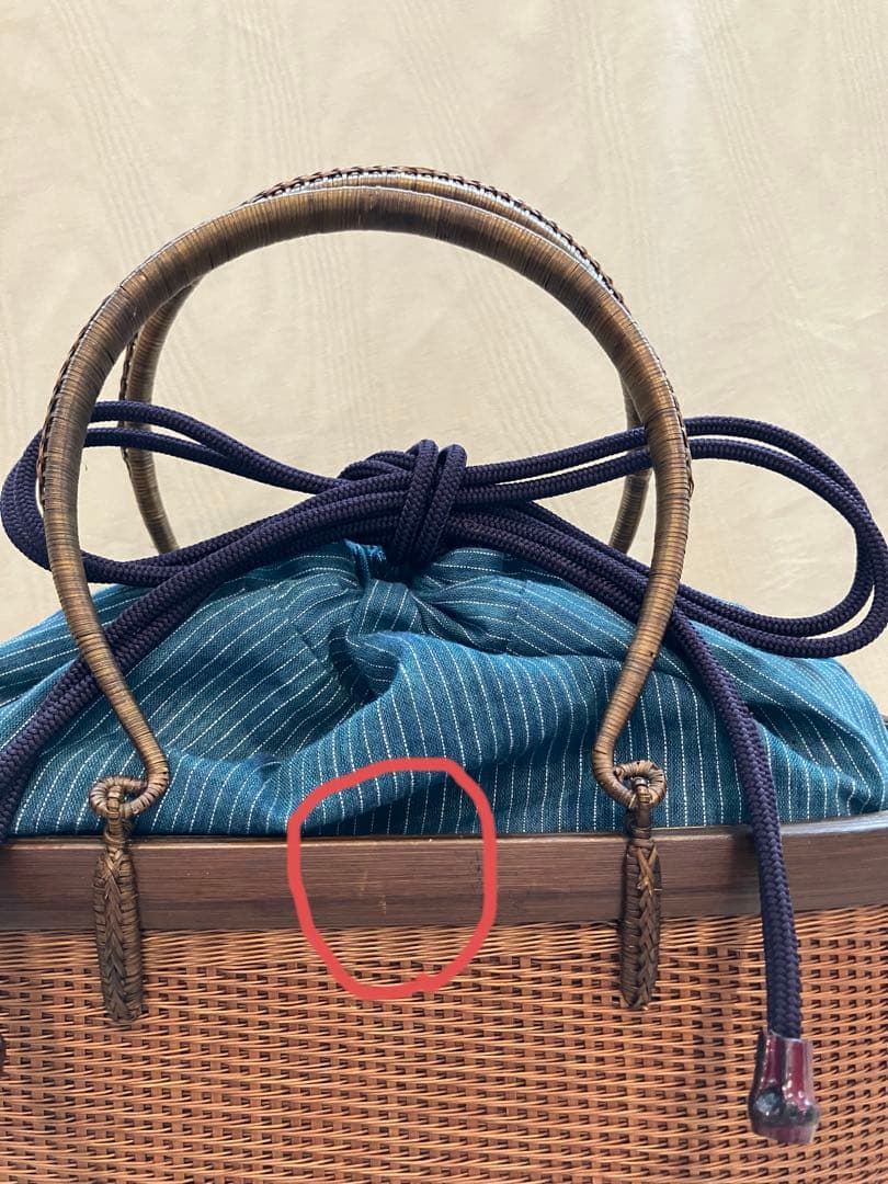 タイ王室御用達　KOMPRITプラニー工房　竹籠バック　銀座もとじ　中袋日本製