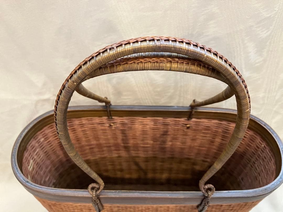 タイ王室御用達　KOMPRITプラニー工房　竹籠バック　銀座もとじ　中袋日本製