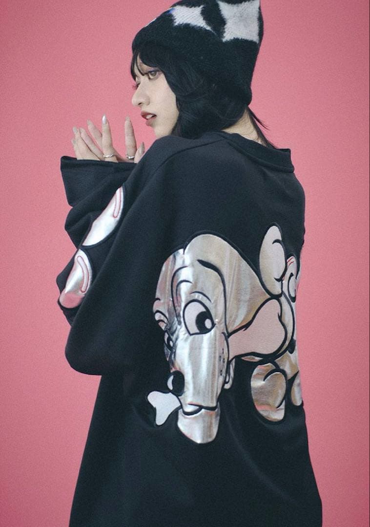 ガルフィー GALFY ピッカピカの大萌袖ロンT BLACK 中型犬