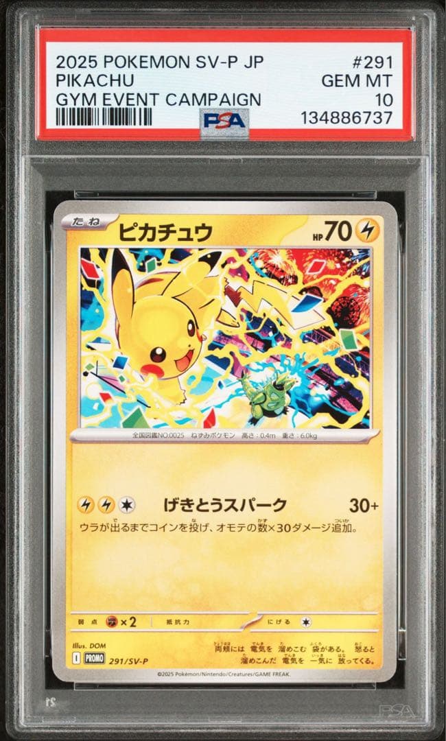 ピカチュウ　291/SV-P げきとうスパーク　psa10