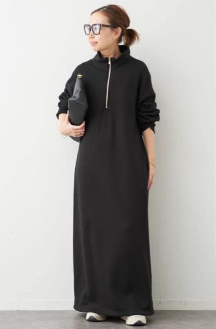 新品　Warm ジップドレス　ブラック　38