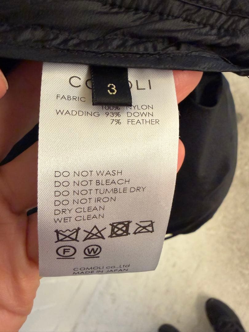 comoli 24AW ダウンジャケット ブラック サイズ3