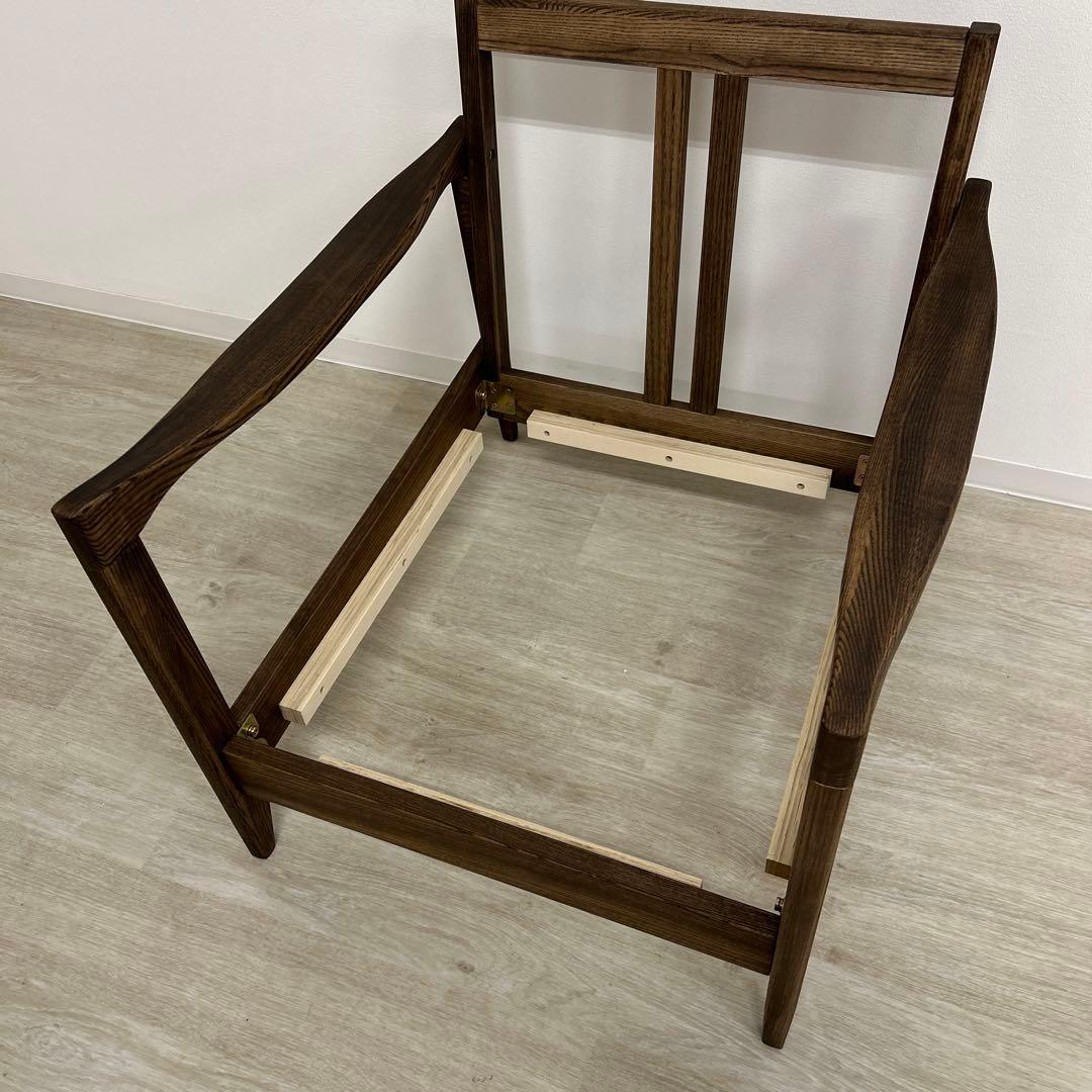 展示品☆1人掛ソファ 1Pソファ ラウンジチェア 北欧風 木部フレーム おしゃれ