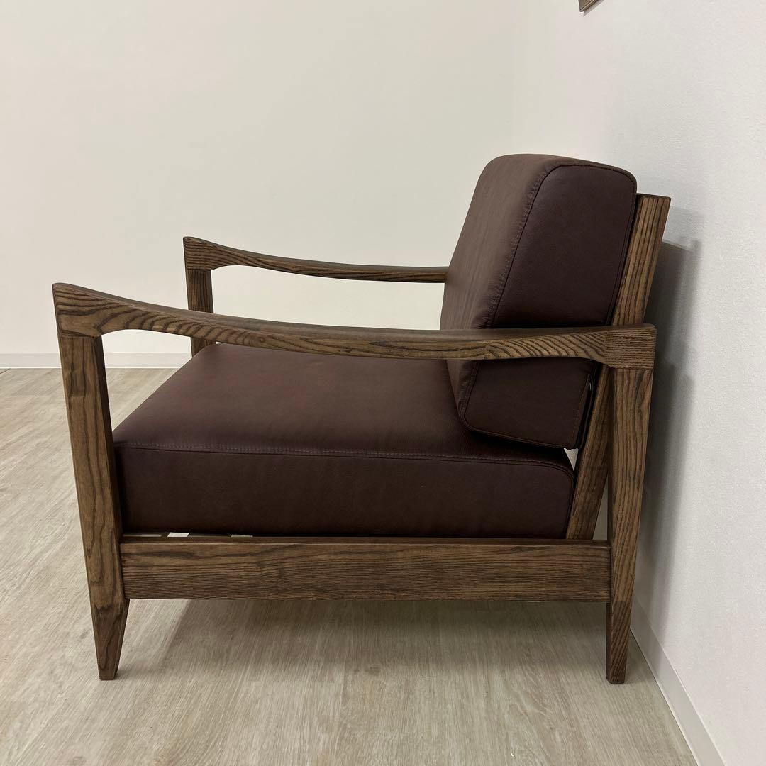 展示品☆1人掛ソファ 1Pソファ ラウンジチェア 北欧風 木部フレーム おしゃれ