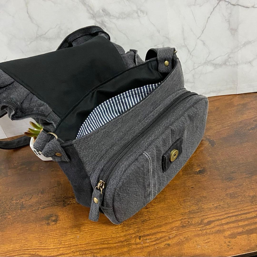 専用*No.22 デニムリメイク【お財布付きバッグ・ダブルZIPバッグ】