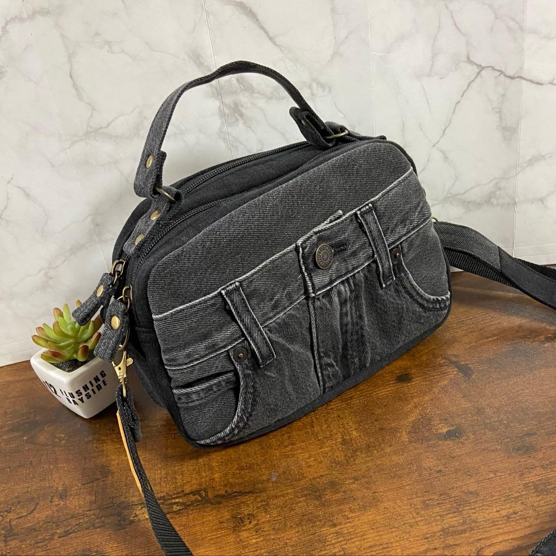 専用*No.22 デニムリメイク【お財布付きバッグ・ダブルZIPバッグ】