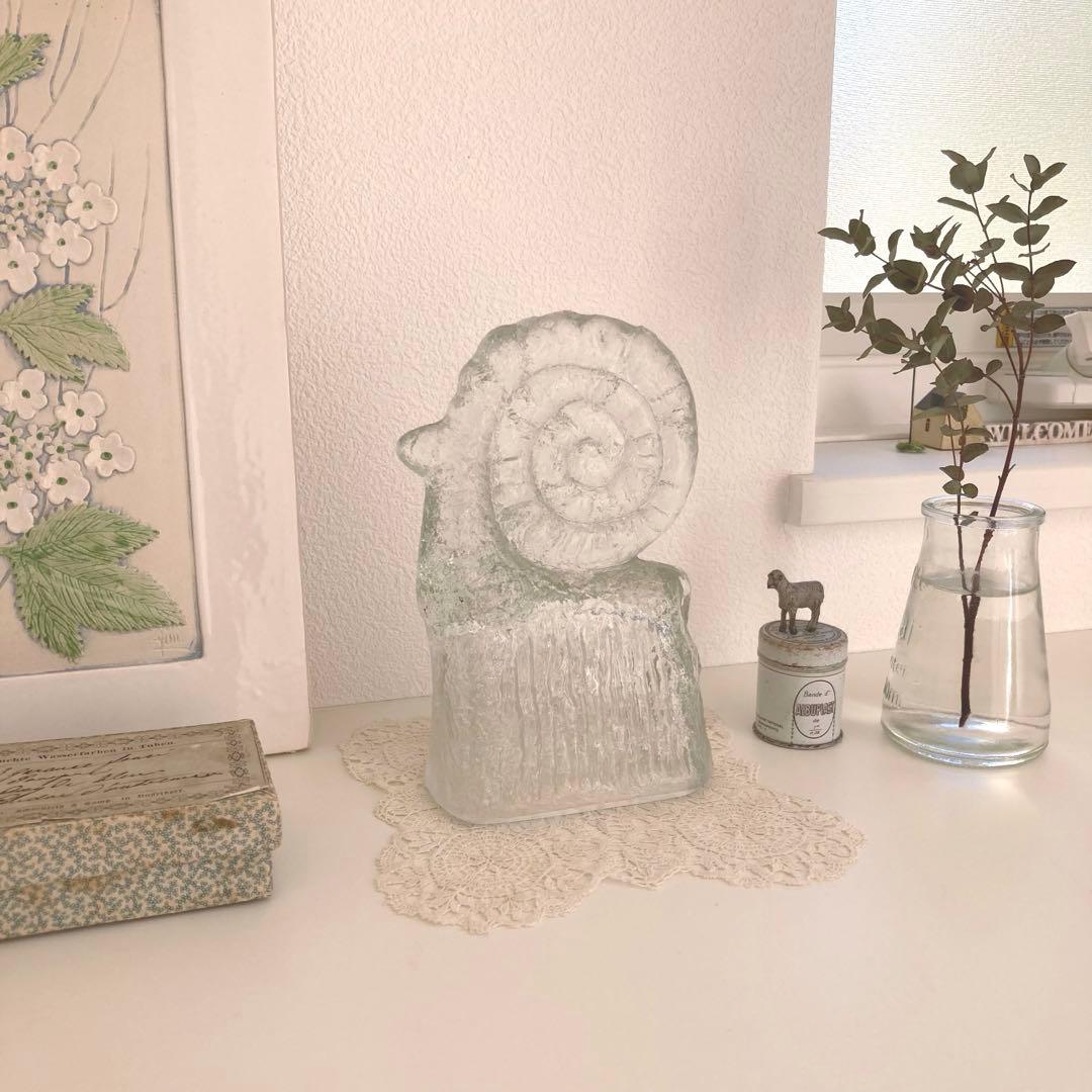 北欧ヴィンテージ　ガラスのユールボック　ヤギ　クリスマスオブジェ