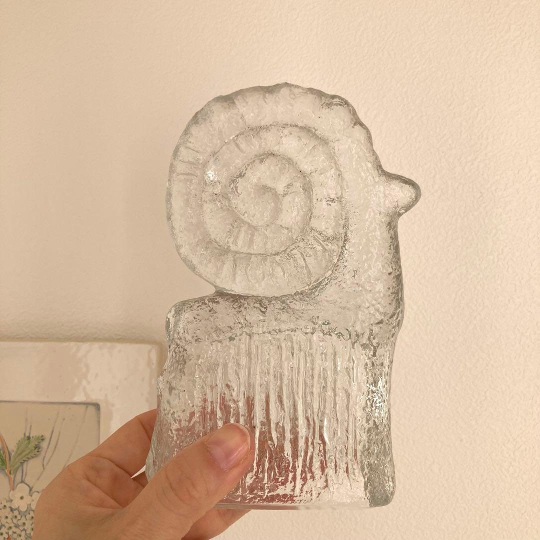 北欧ヴィンテージ　ガラスのユールボック　ヤギ　クリスマスオブジェ