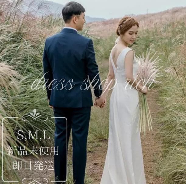 ウェディング　結婚式　前撮り　二次会　ソフトマーメイド　ノースリーブ　背中見せ