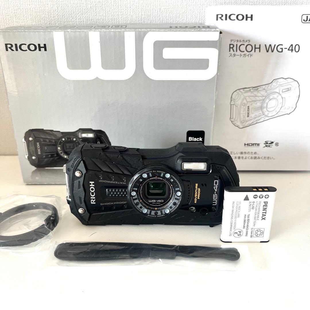 RICOH WG-40 防水デジタルカメラ　ブラック　説明書　箱付き
