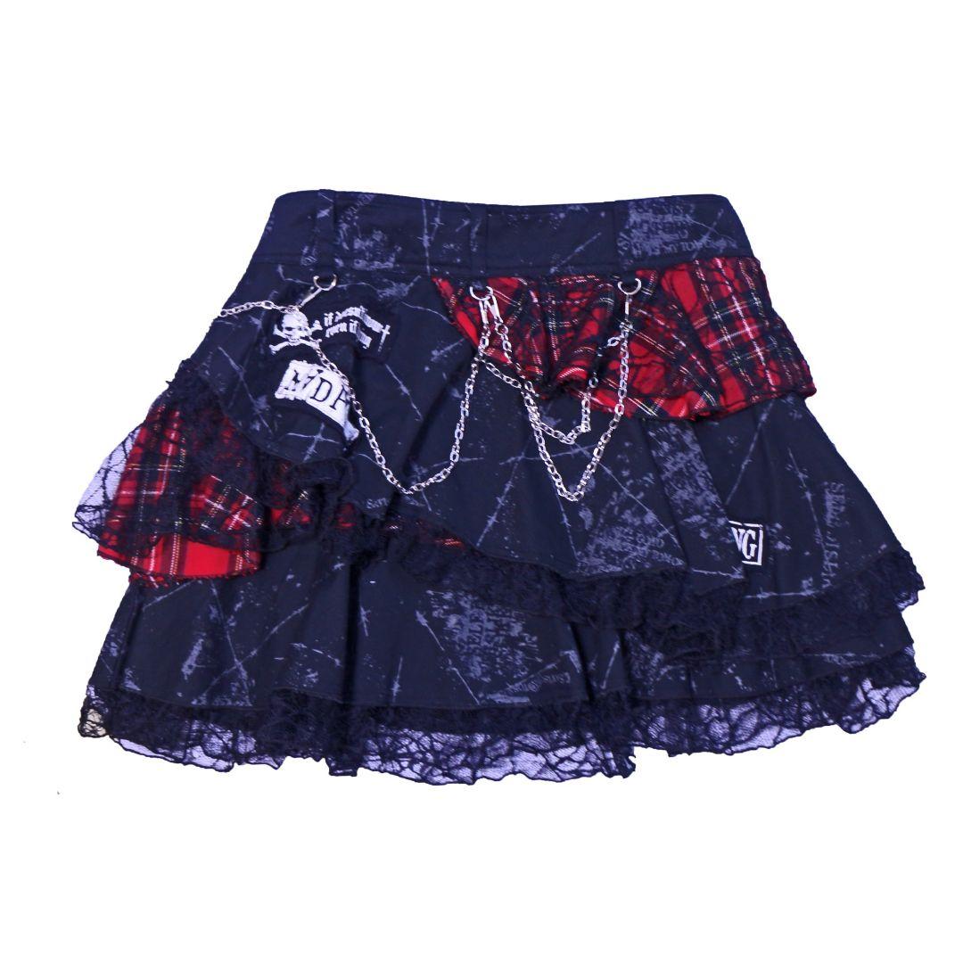 マッドパンクス マッドガールレース異素材切替え ゴシック ミニスカート