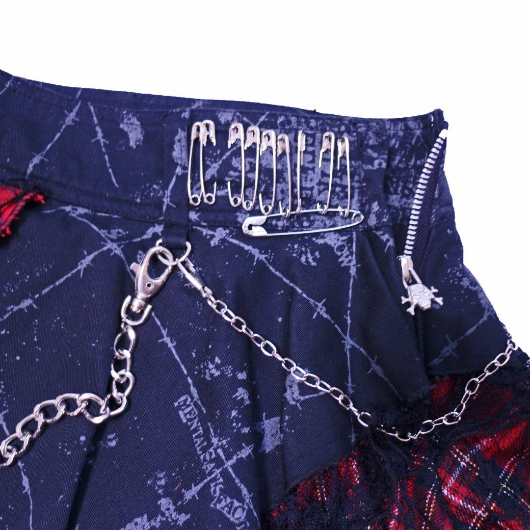 マッドパンクス マッドガールレース異素材切替え ゴシック ミニスカート