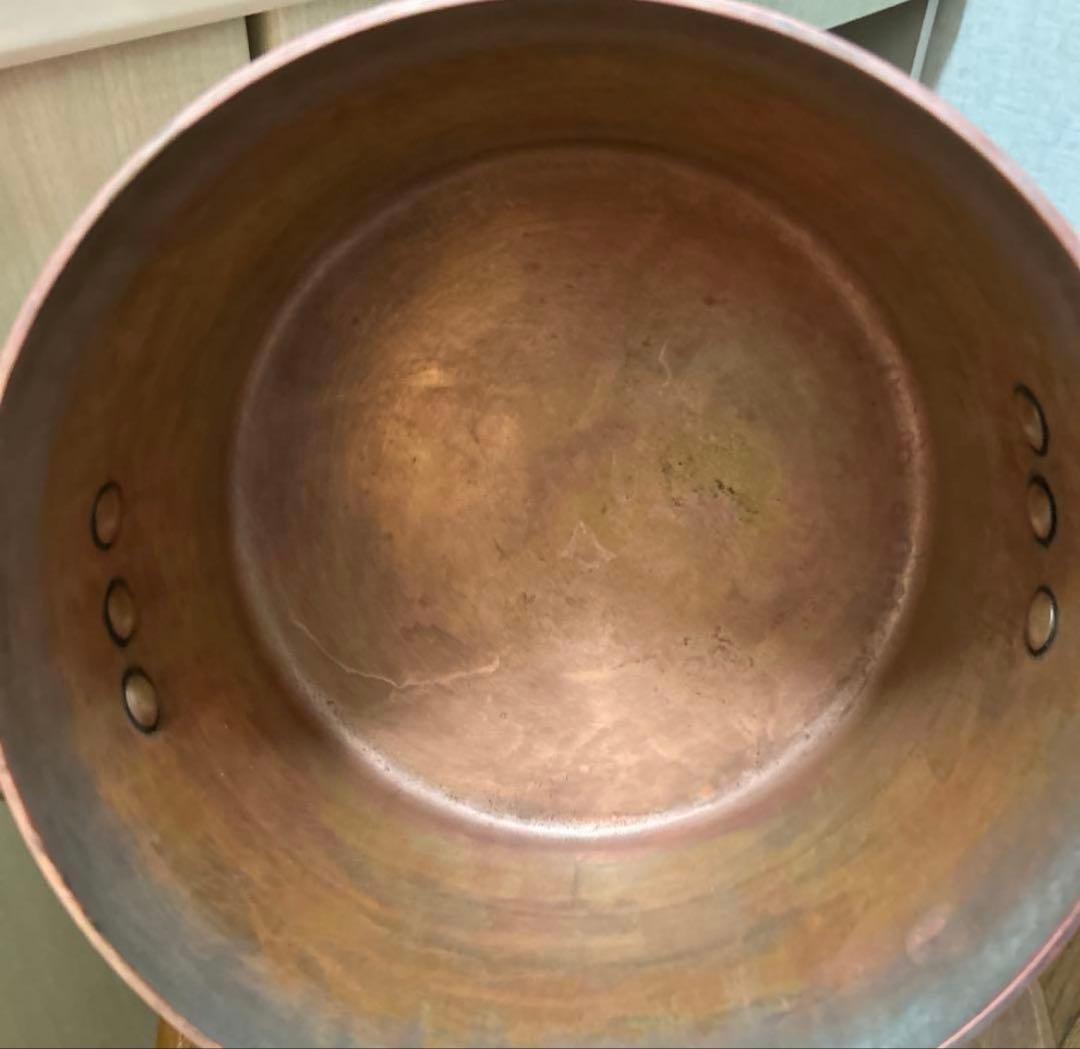 銅製両手鍋　蓋付き　直径27センチ