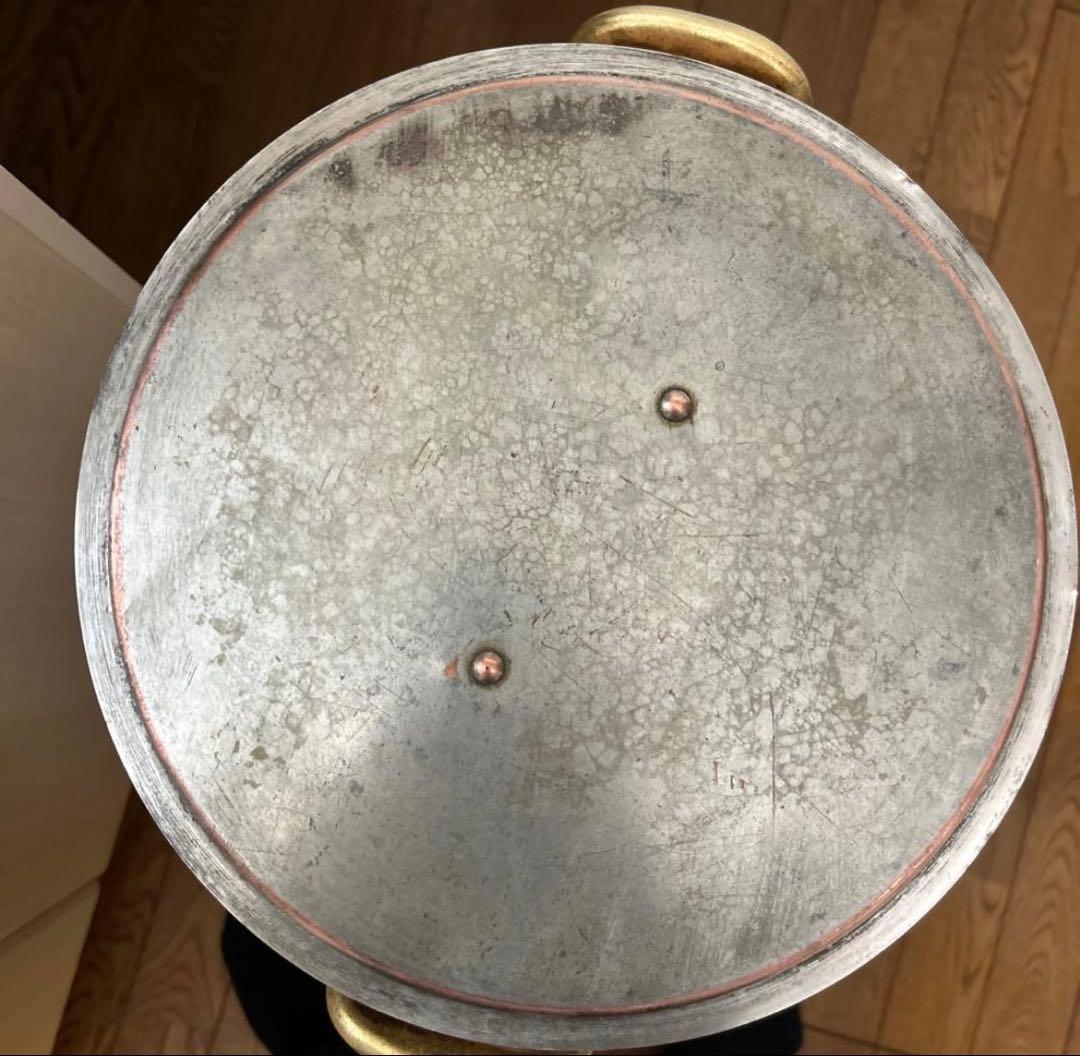 銅製両手鍋　蓋付き　直径27センチ