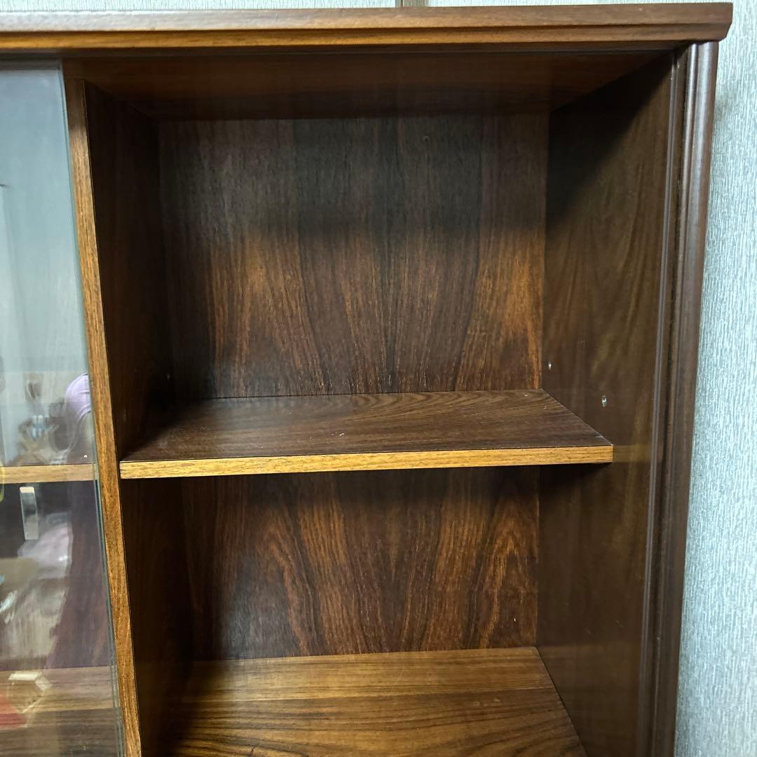 昭和レトロ 木製ガラス扉付きディスプレイキャビネット　８月１７日まで