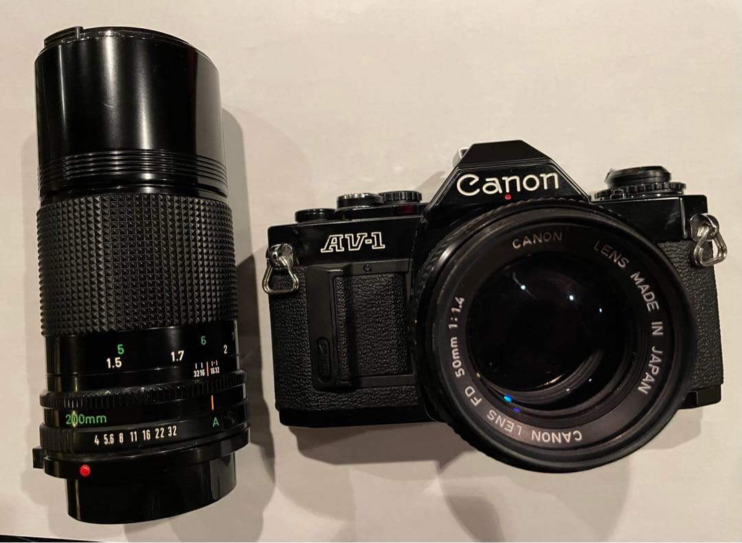 Canon AV-1 + FD 50 F1.4 + FD 200 F4 セット