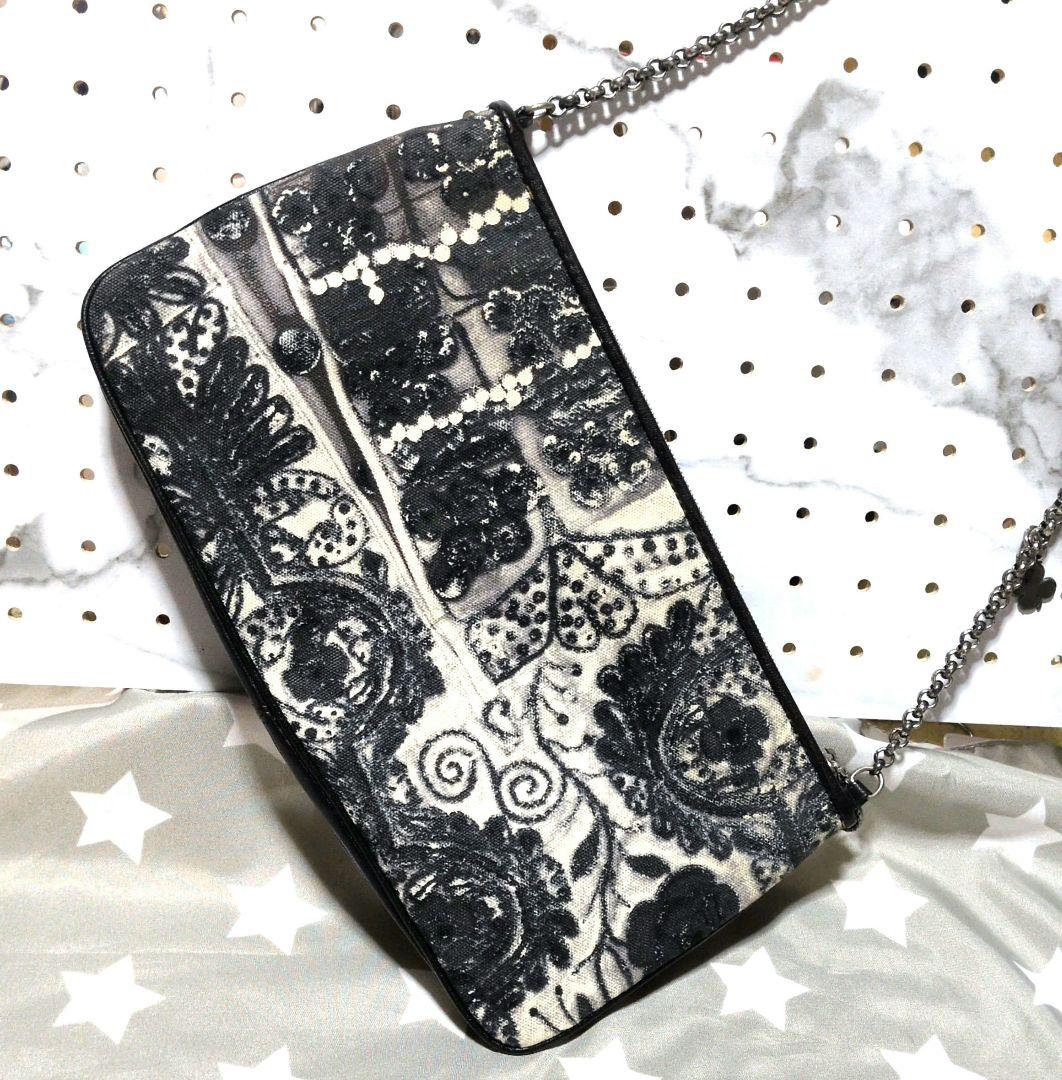 ジャンポールゴルチエ インポート チェーン付き柄クラッチバッグ