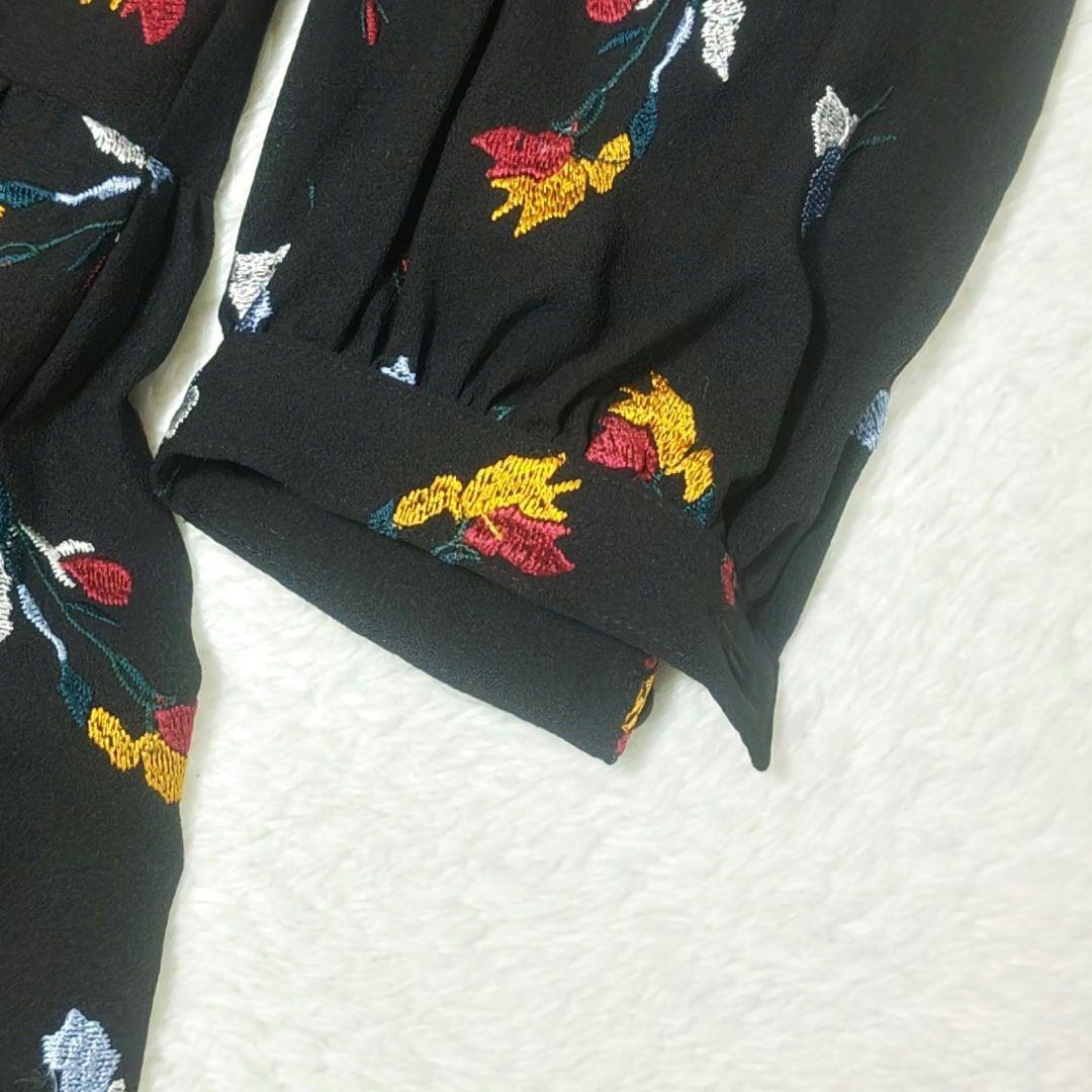 グレースコンチネンタル ボウタイ ティアード ロングワンピース 刺繍 花柄