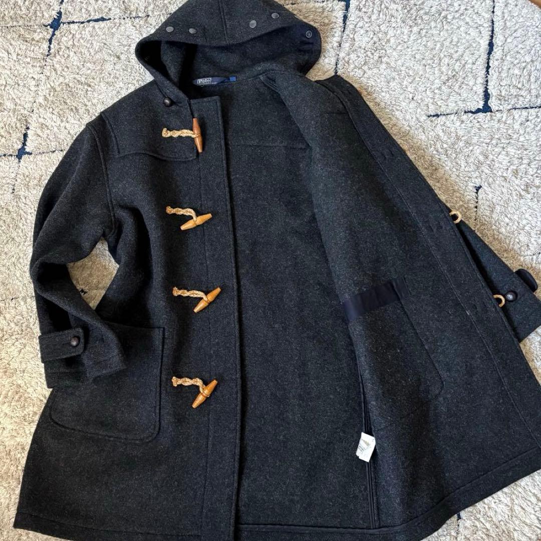 【極美品✨】ポロラルフローレン　ダッフルコート　フード　くるみボタン　三角タグＬ