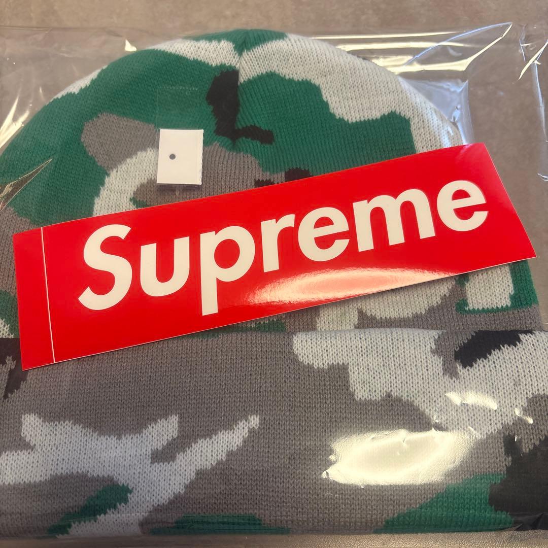帽子 Supreme Camo Big Logo Beanie Green Camo