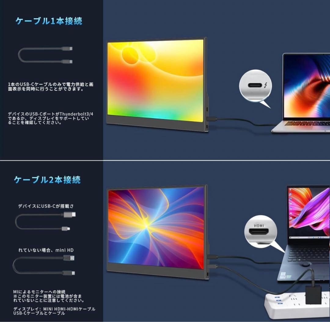 iProda モバイルディスプレイ 15.6 ゲーム モニター 非光沢