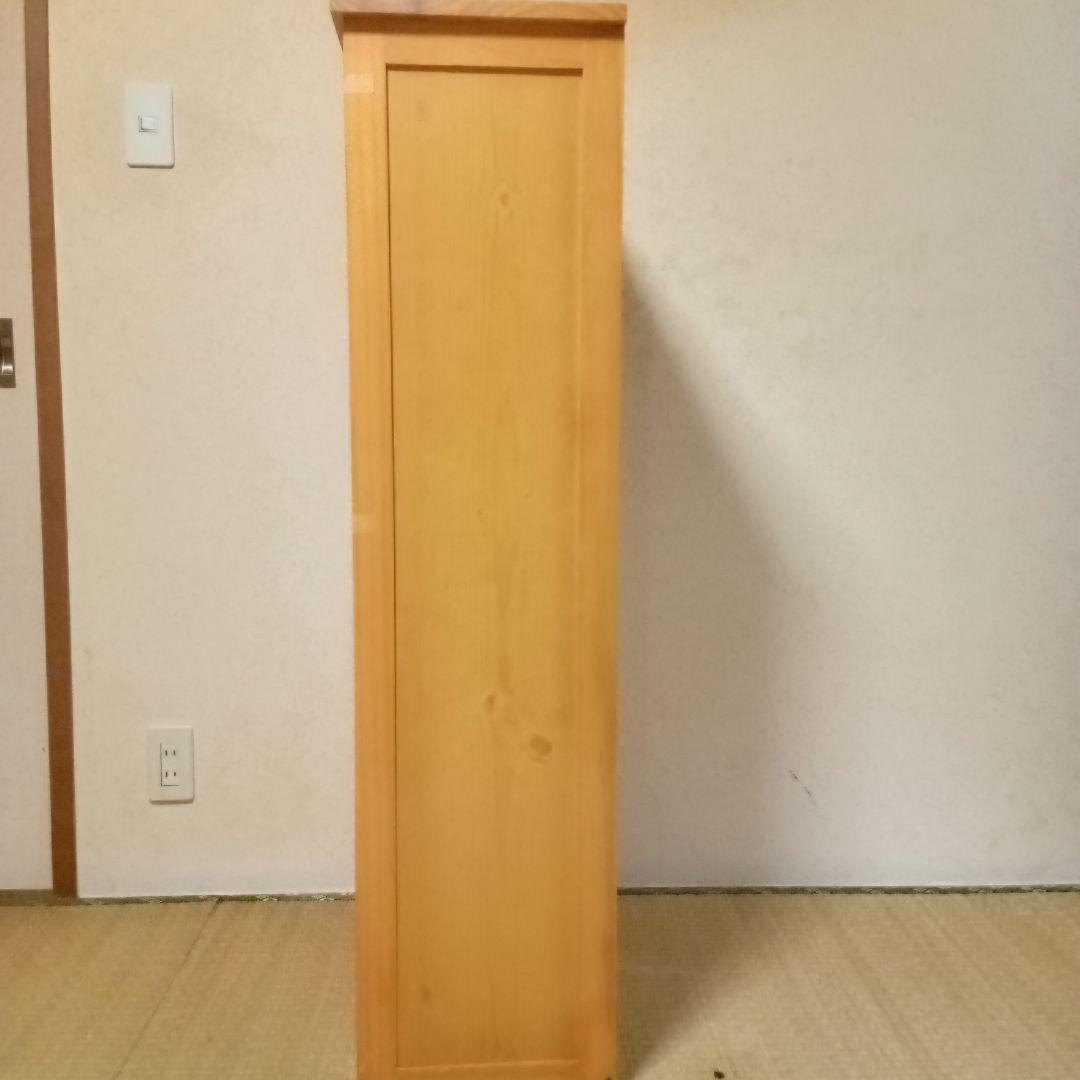 ラタン調ルーバー扉付き 3段薄型シューズラック/靴箱