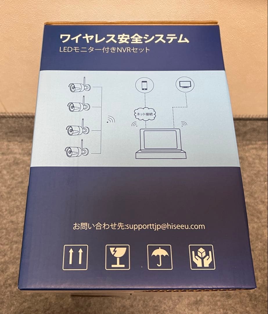 防犯カメラ ワイヤレスHiseeu 12インチ500万画素4台セット