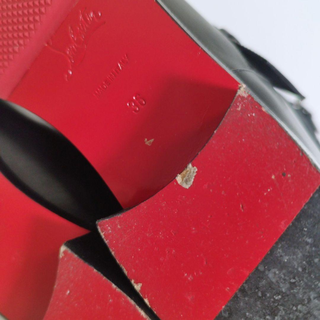 クリスチャン ルブタン ロング ブーツ エンジニア ベルト ブラック 36