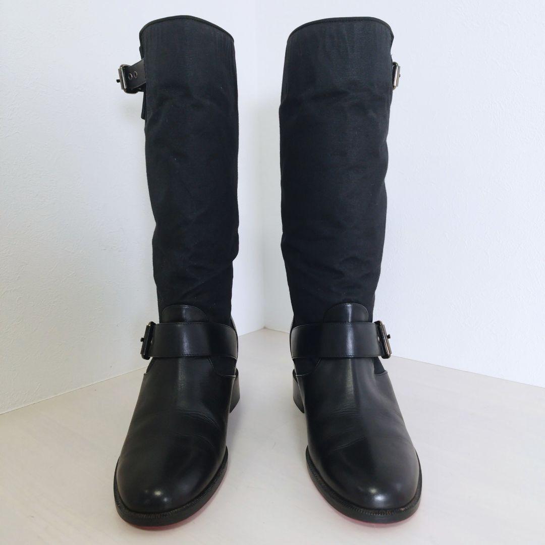 クリスチャン ルブタン ロング ブーツ エンジニア ベルト ブラック 36