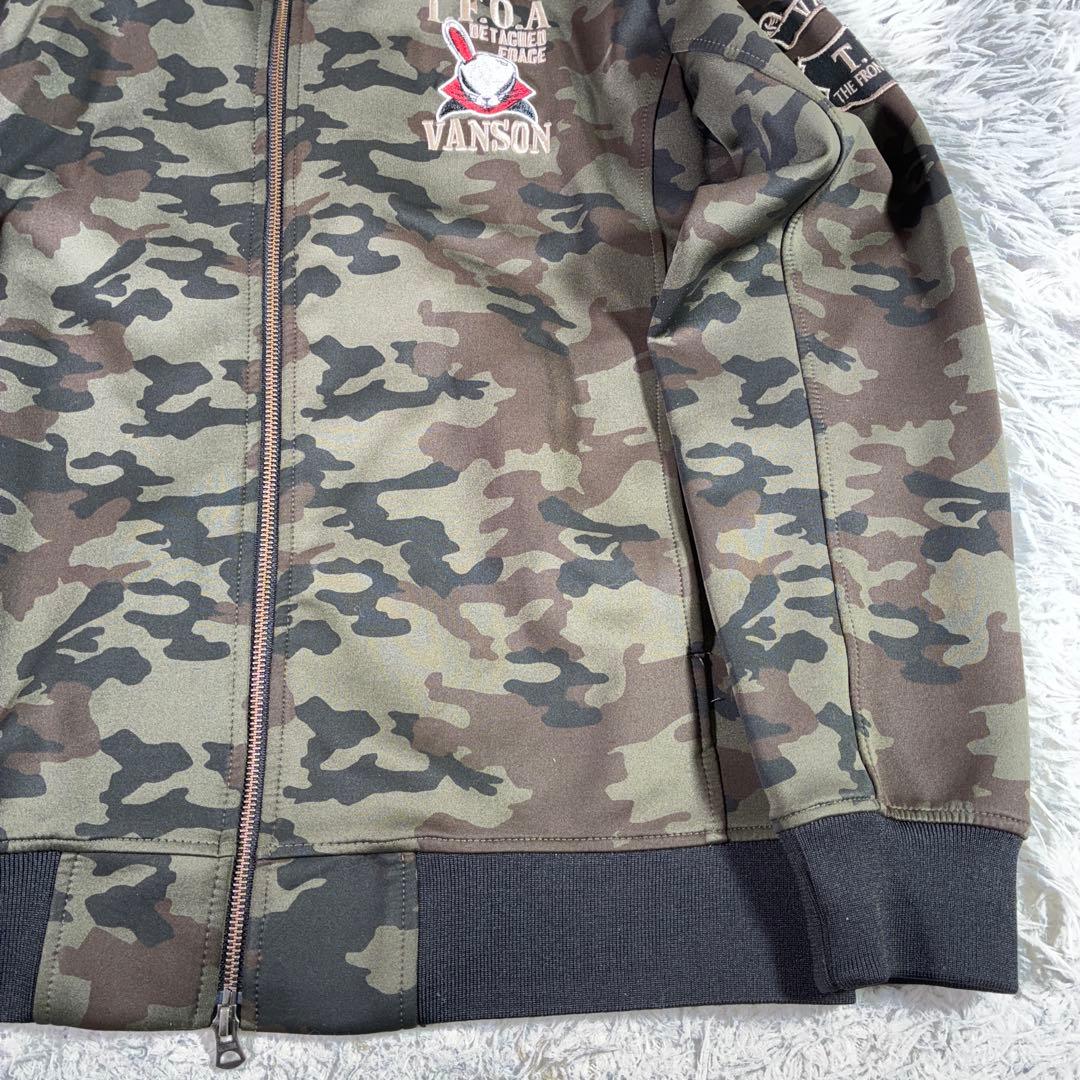 極美品Vansonクローズ コラボ デスラビットライダー ジャケットXL カモ柄