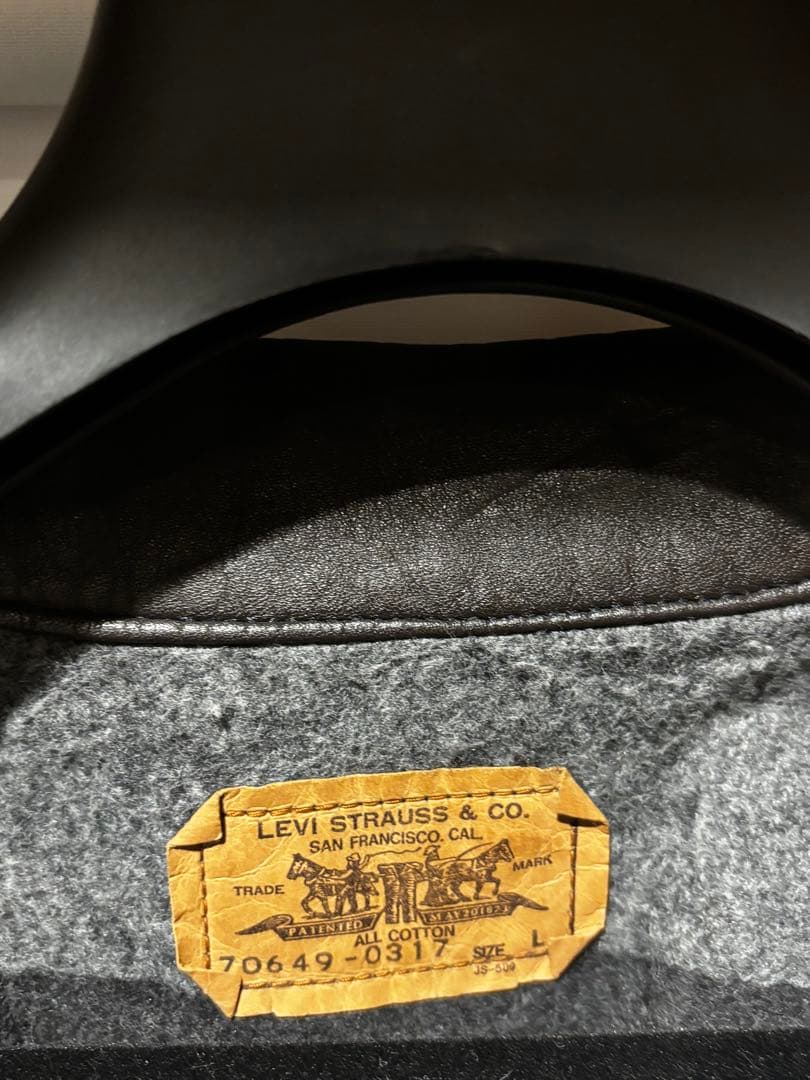 87年8月 levi's オレンジタブ 70649-03 レザー襟 ブランケット