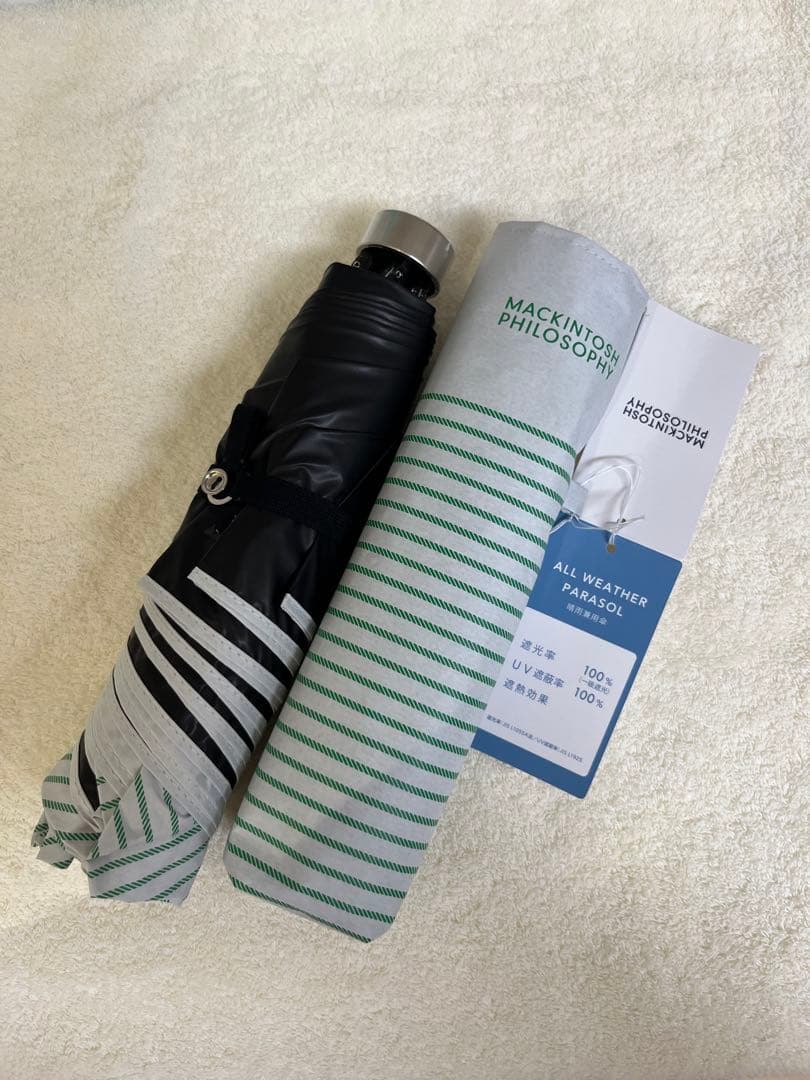 マッキントッシュフィロソフィー　傘　晴雨兼用　日傘　遮光99% ミントグリーン