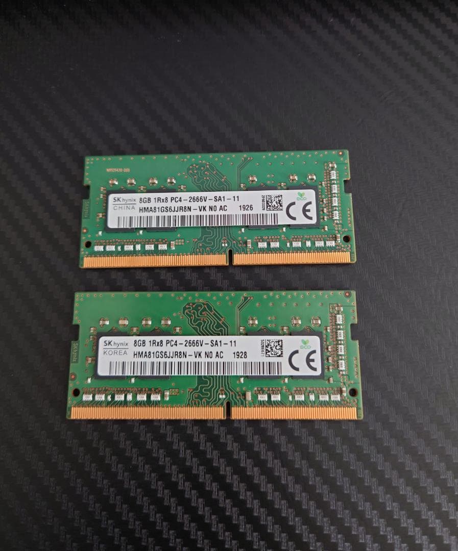 SK hynix 16GB DDR4 メモリー 2666MHz 8GB×2枚