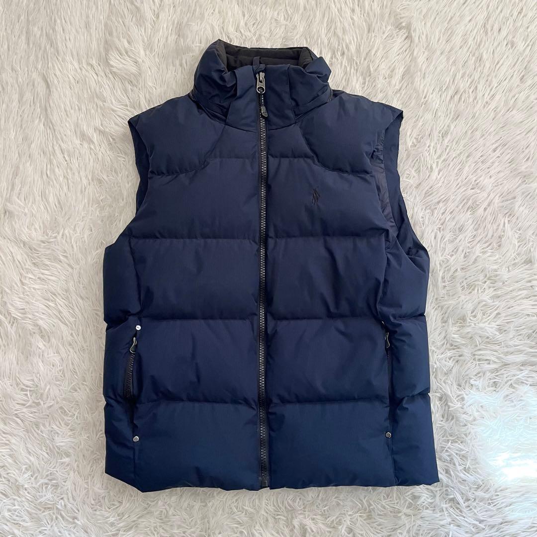 良品✨ ポロラルフローレン ダウンベスト フード付き 2way ポニー刺繍 M
