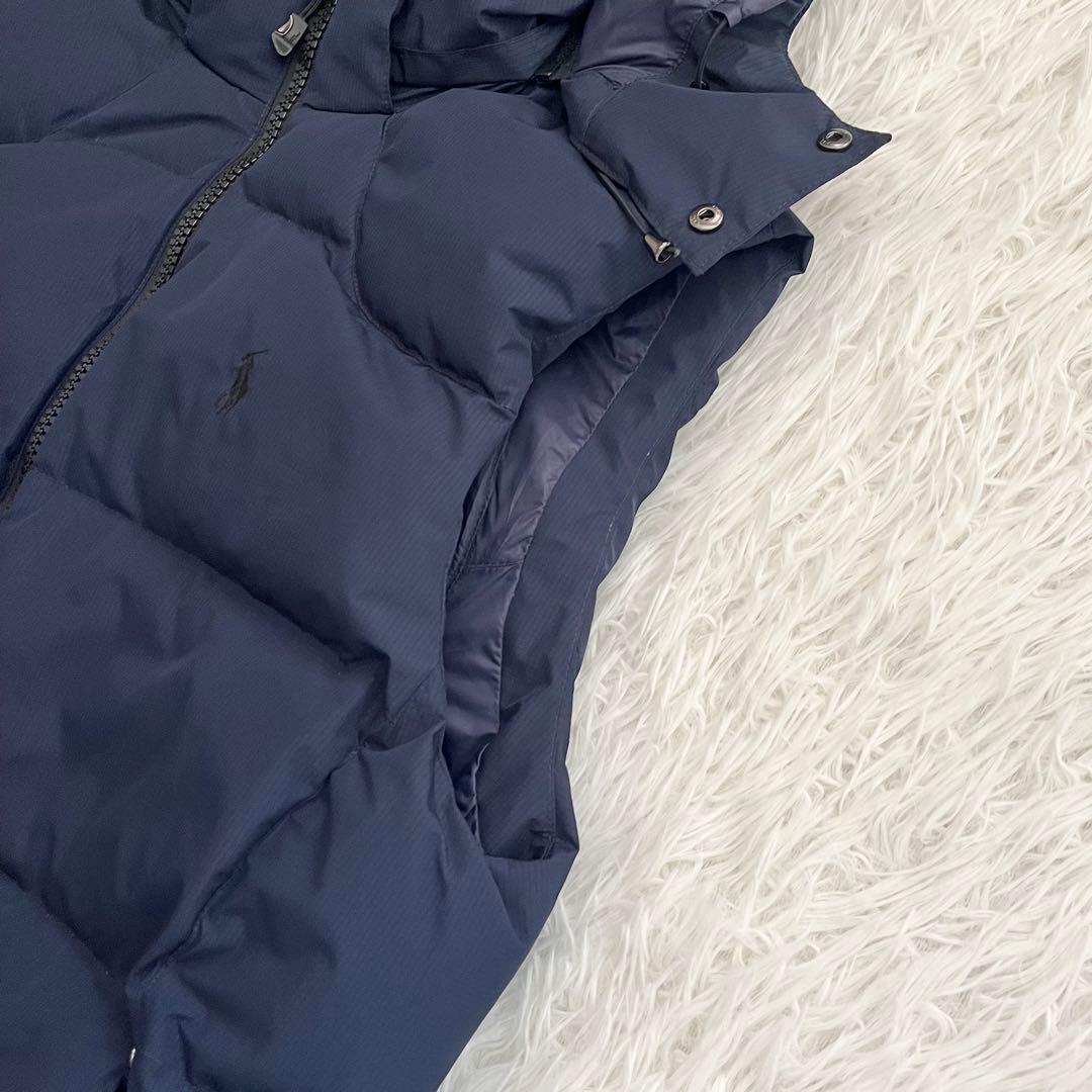 良品✨ ポロラルフローレン ダウンベスト フード付き 2way ポニー刺繍 M