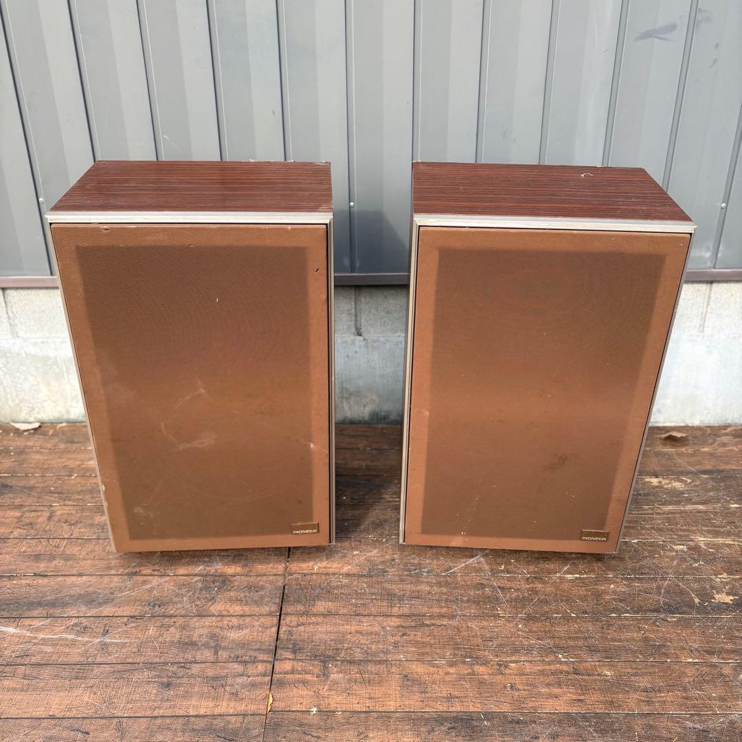 E2 昭和レトロ パイオニア NA-TG07 木目ブックシェルフスピーカー ペア