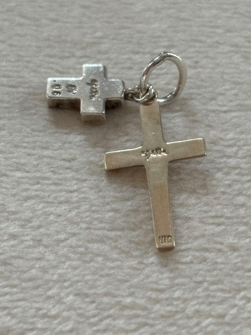 アガット　k10 クロス　十字架　ダイヤモンド0.06ct ネックレストップ