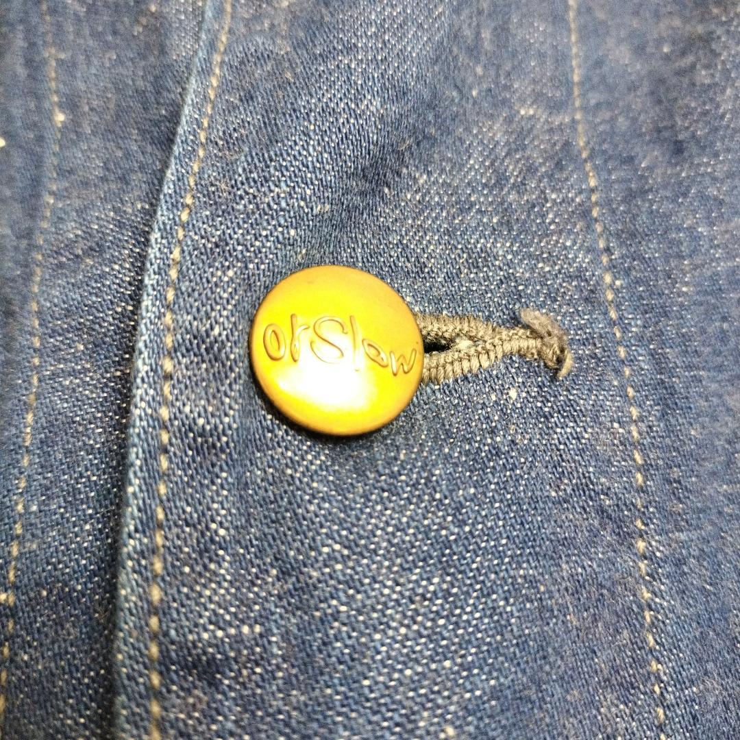 美品 オアスロウ カバーオール L デニム 濃紺 orSlow 日本製 3大きい