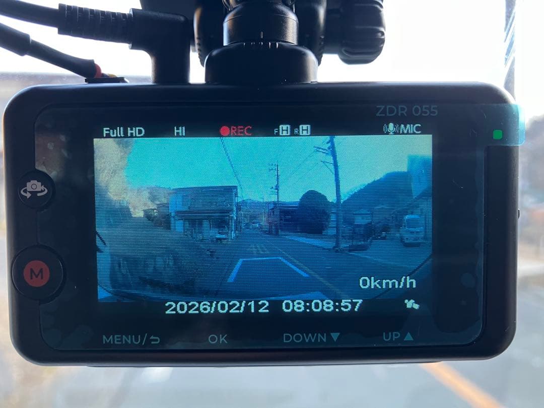 コムテック ZDR-055 前後2カメラ ドライブレコーダー 作動OK！