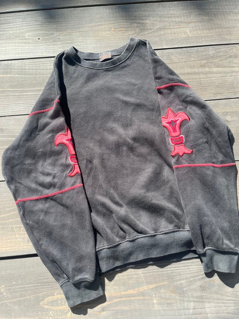 90s santa fe 刺繍 スウェット ビッグロゴ ブラック サンタフェ