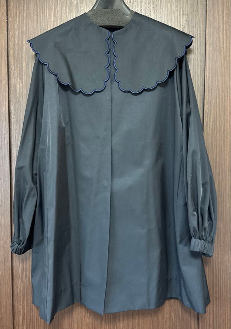 yori 撥水スカラップコート ネイビー