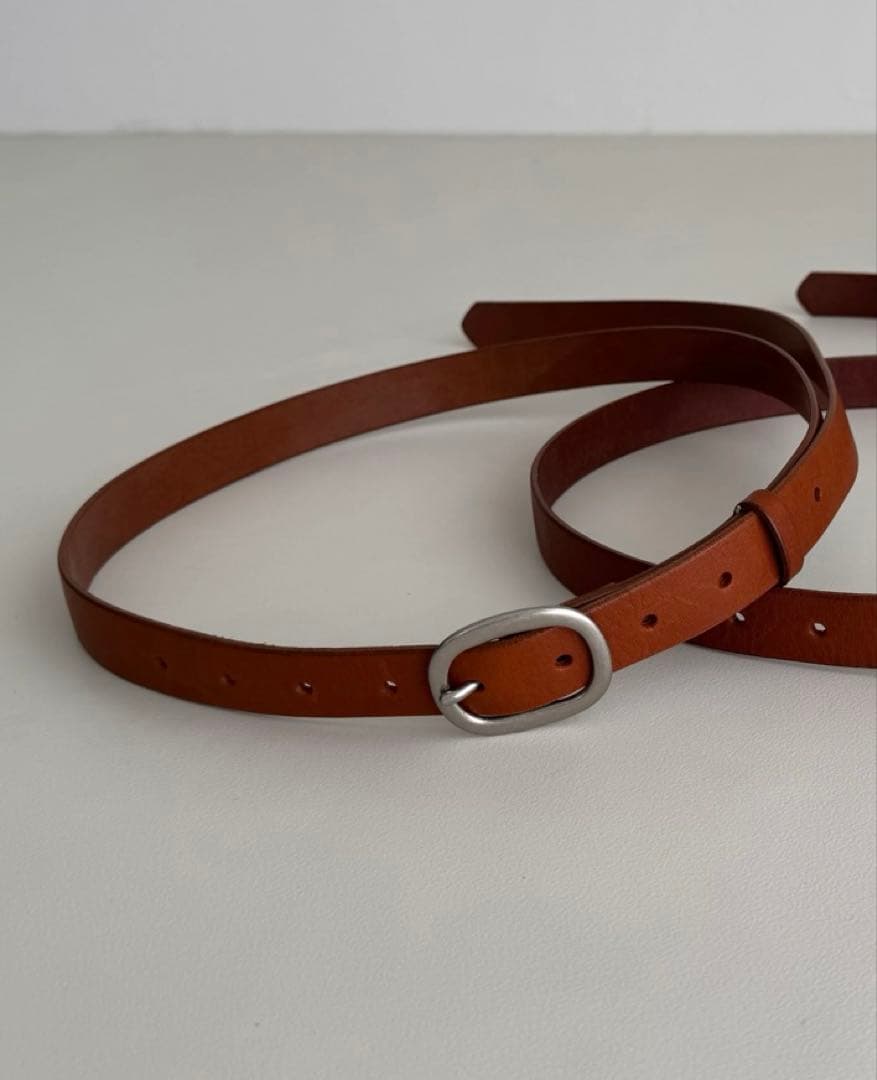 argue ロングレザーベルト　キャメル