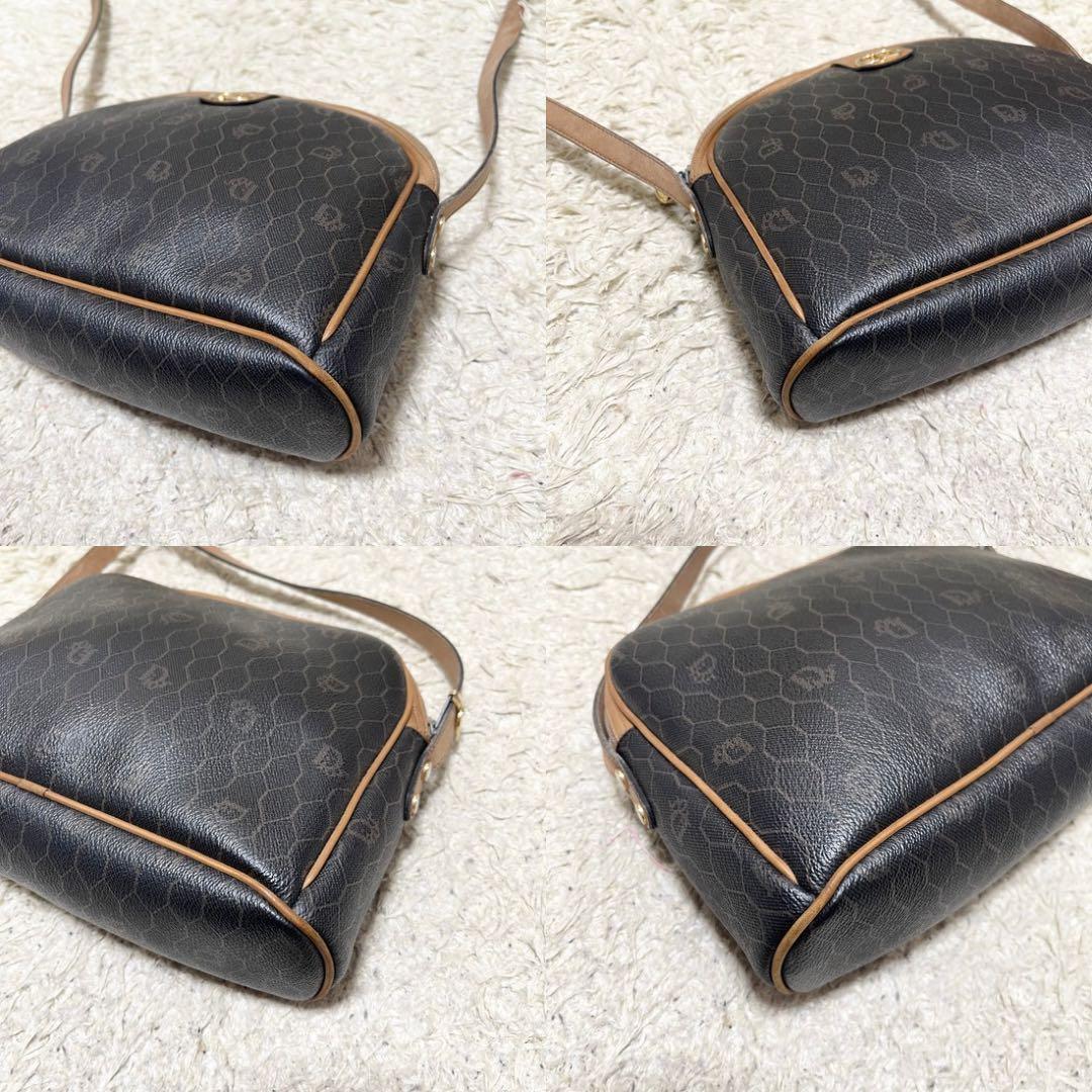 【良品】ディオール　ショルダーバッグ　レザー　PVC ハニカム　ゴールド金具