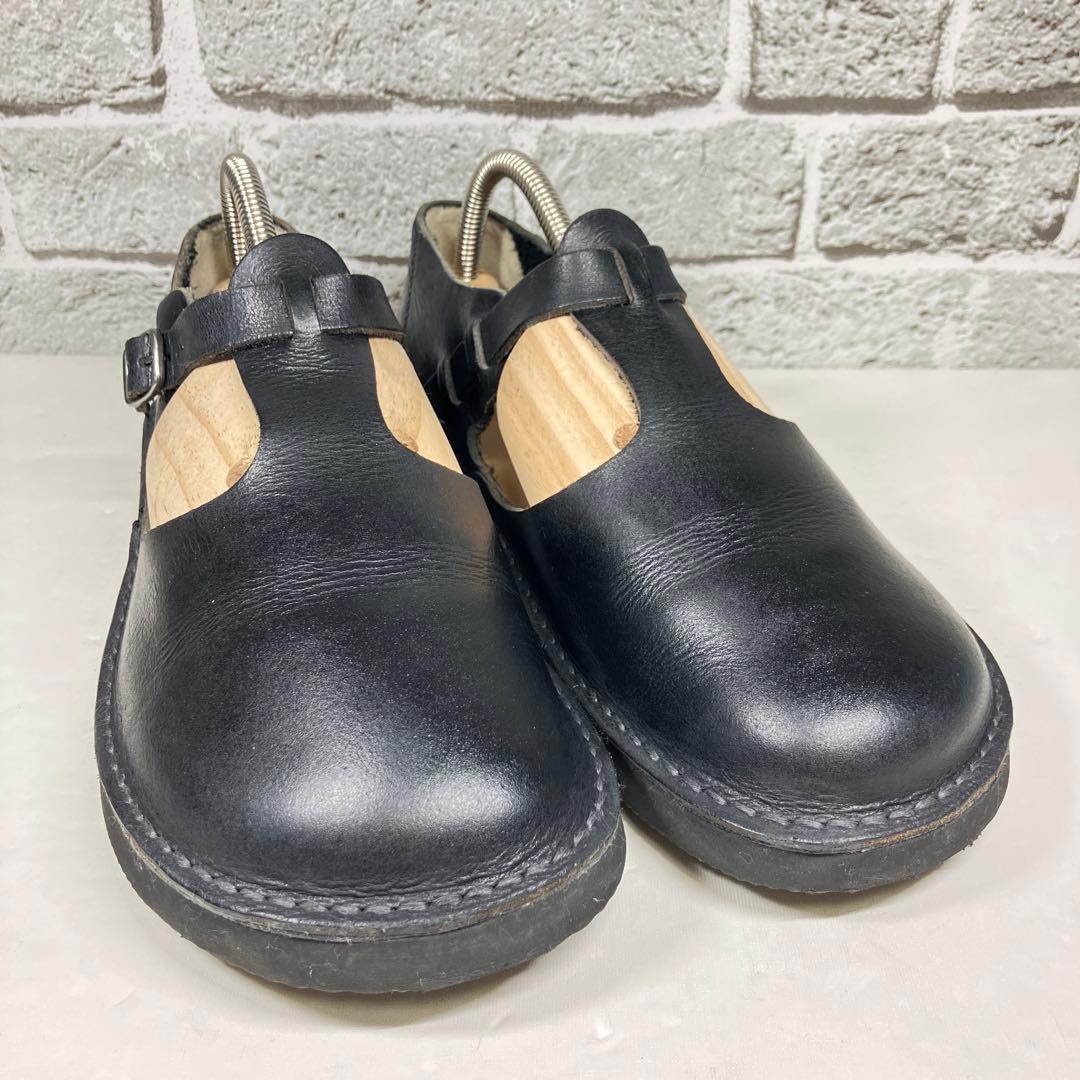【美品】オーガニックハンドルーム 25.0cm レザー Tストラップシューズ
