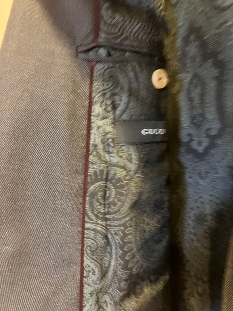 GUCCI ウールモヘア48ピークドブルーグレージャケットタリアトーレ