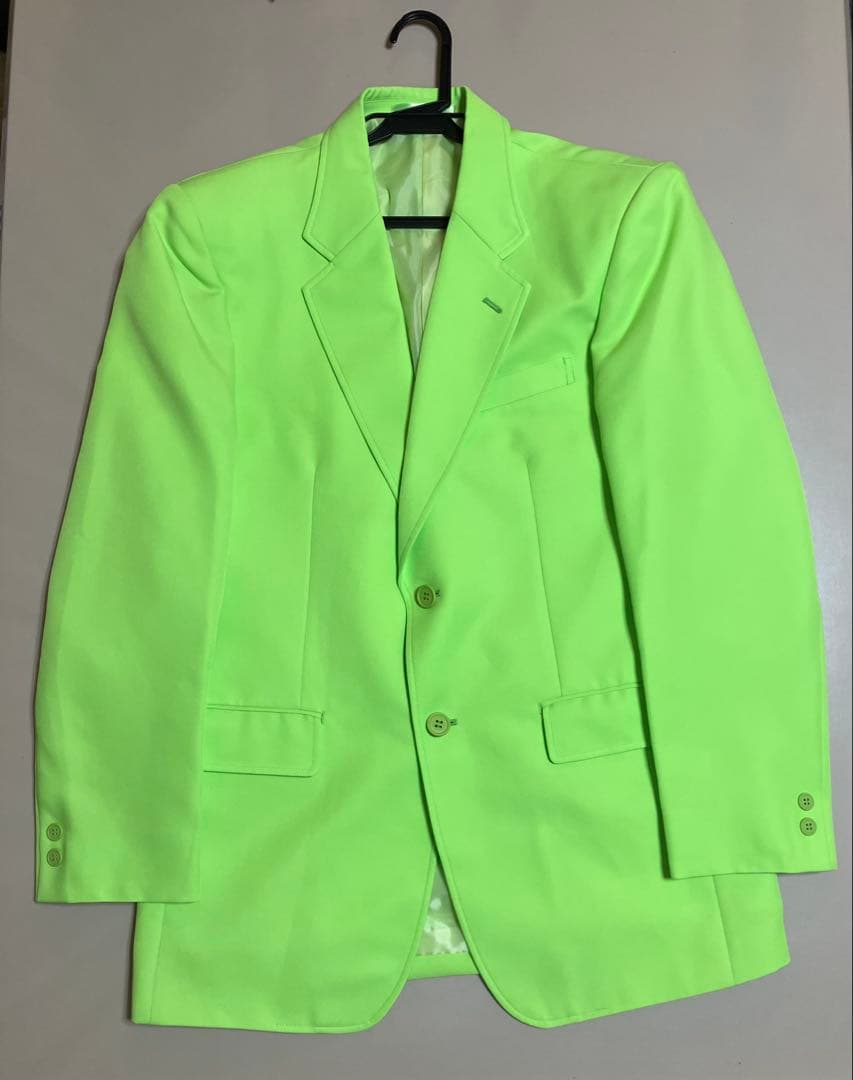 蛍光グリーン テーラードジャケット