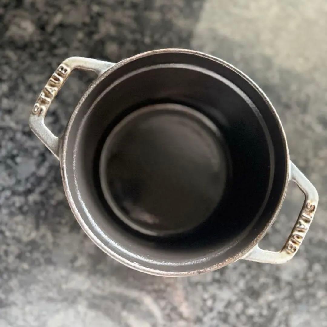 【美品】ストウブ ピコ・ココット ラウンド 14cm グラファイトグレー