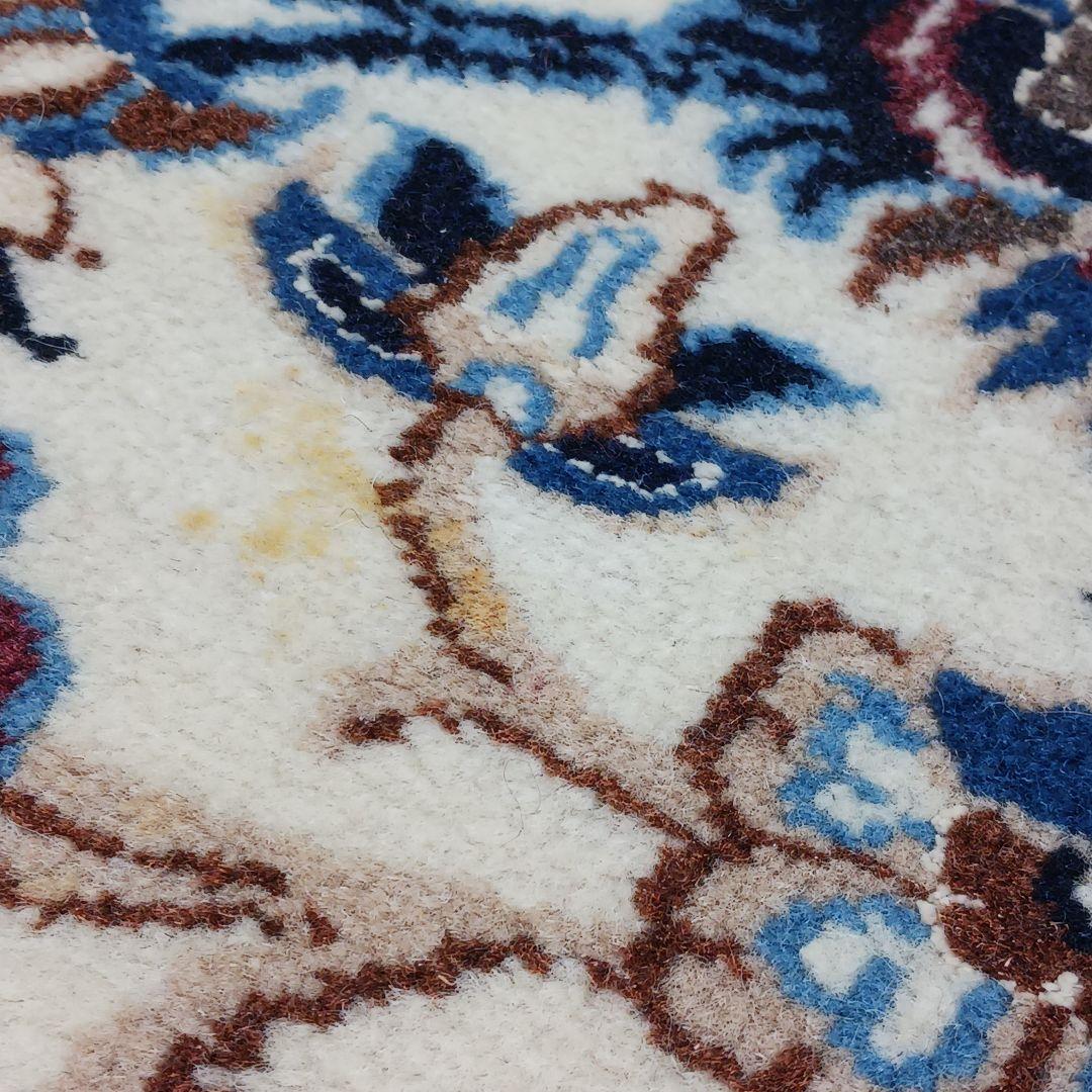 Y3176 高級ペルシャ絨毯 イラン ナイン産 ウール 手織り 大判 3m越え