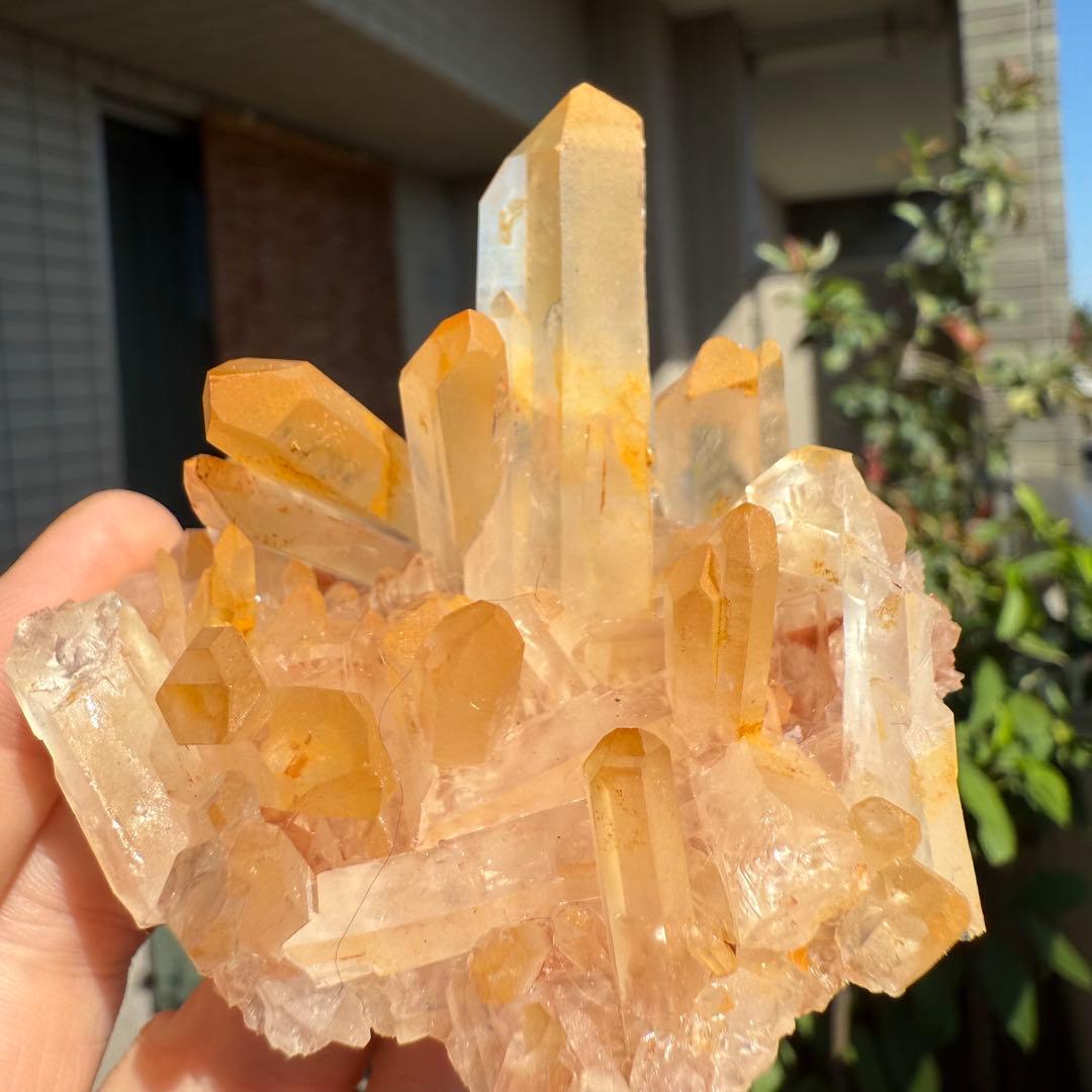 自然色　水晶クラスター モリオン　14個セット　1kg 水晶　原石　自然石c2